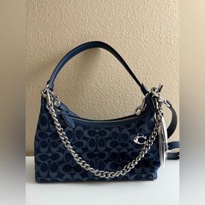 COACH Juliet Deep Blue Denim Shoulder Bag